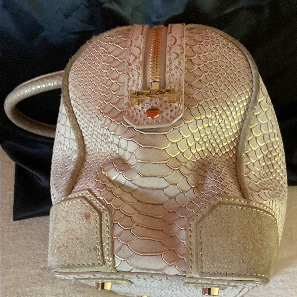 Alice & Olivia Elegant Snake-Embossed Handbag chain strap, coin bag & dust bag - Picture 6 of 15